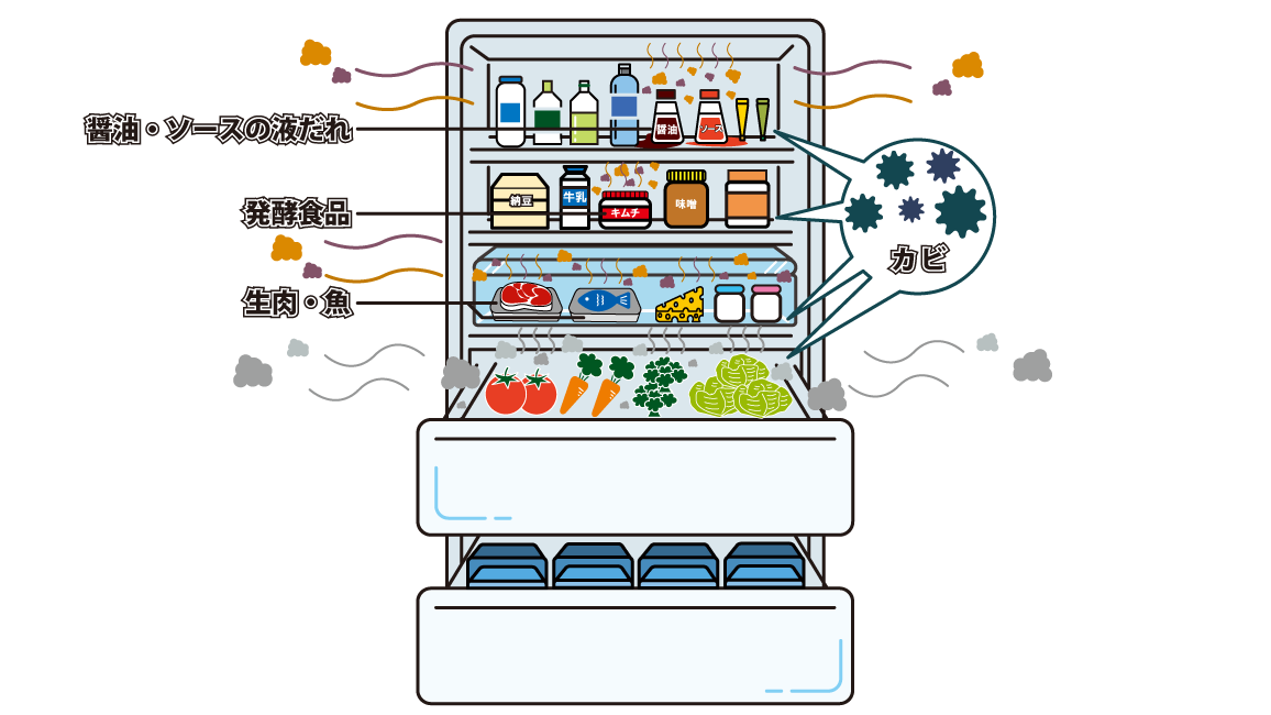 冷蔵庫の中にあるニオイ原因となる食材